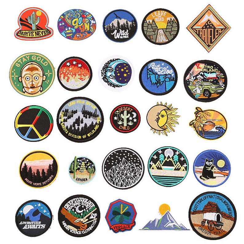 Wild Parches Cactus Patch Camping Travel Patches Outdoor Landscape Patch Wild Adventure Patches Sewing on Iron on Patch