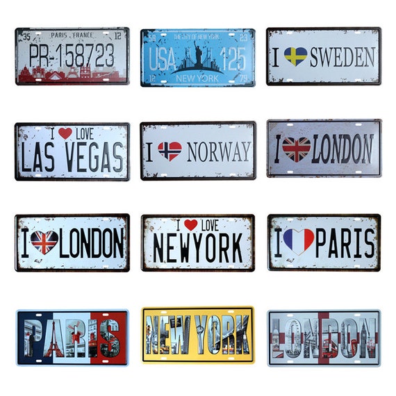 London Paris New York Tin Signs Vintage Retro City Metal Sign Etsy London Paris New York Tin Signs Vintage Retro City Metal Sign Etsy