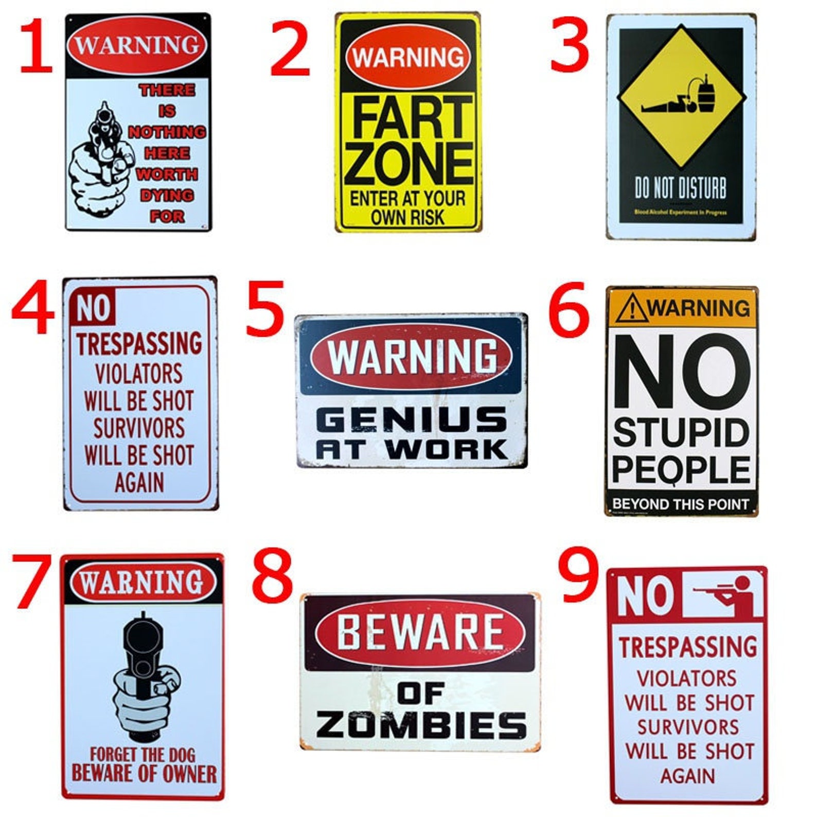 Warning Tin Signs Vintage Quotes Metal signs Retro Wall Art Etsy