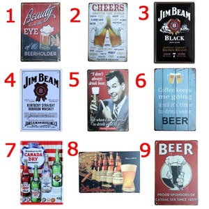 Tin Sign XXL Beer Bar Pub Black bear beer Vintage