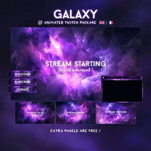 ANIMATED PACKAGE Galaxy (perfect loop) | Galaxy Stream Overlay | Nebula Style