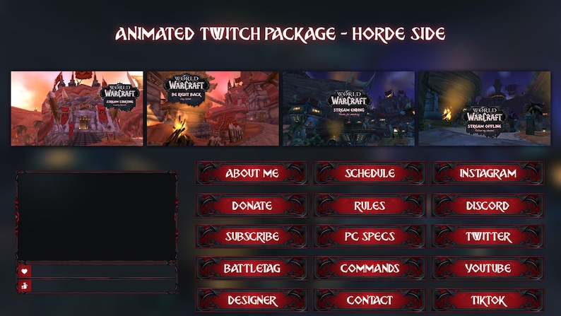 Wow Classic Horde | Twitch Pack | Scenes for Streamers | Horde Side EN ...