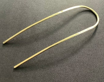 Hair pin golden curved arc brass hair fork,pin bun pin. 3 sizes simple and effective.