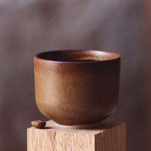 Handmade Espresso Cup, Ceramic Specialty Coffee Cups in Golden Brown