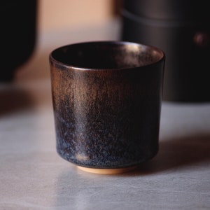 Specialty Ceramic Cup, Unique Filter Coffee Cups, Tea Mugs in Dark Brown and Blue