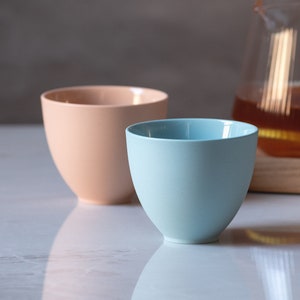 2 Colorful Ceramic Cups, Premium Handmade Tea Cup, Small Cappuccino, Double Espresso Cup Set of Two.