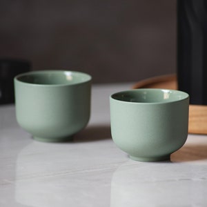 2 Specialty Espresso Cups, Beautiful Ceramic Coffee Cups, 2.4 oz, Set of Two image 1