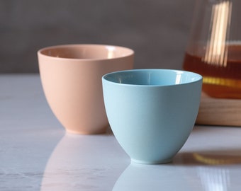 2 Colorful Ceramic Cups, Premium Handmade Tea Cup, Small Cappuccino, Double Espresso Cup Set of Two.