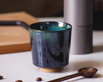 KUBO. 2 Espresso & Tea Cups, Special Glaze Small Cups