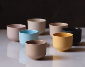 EMMA. 4 Single Shot Espresso Cups, Sake Cups, Handcrafted Pottery Cup, Japanese Ceramic Mug, Small Coffee Cup, Set of 4