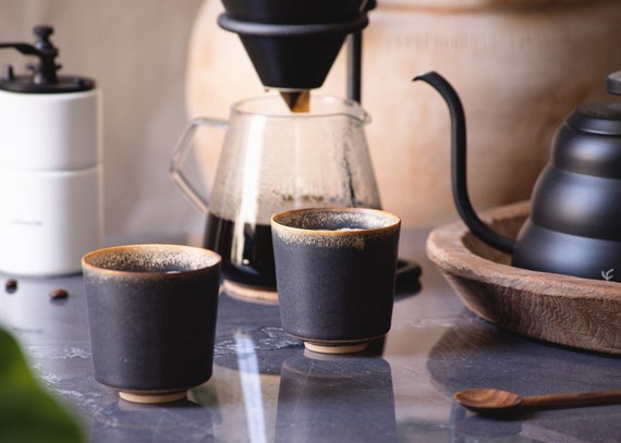2 Premium Espresso Cups, Handcrafted Specialty Coffee Ceramic Cups