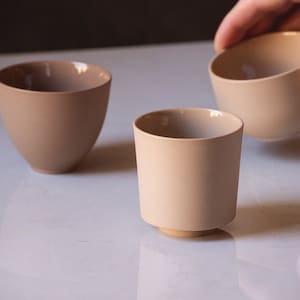 TOMMA. Set Of 4 Colorful Ceramic Cups, Minimalist Handmade Tea, Small Cappuccino, Double Espresso Cups, Set of Four Assorted Colors. image 8