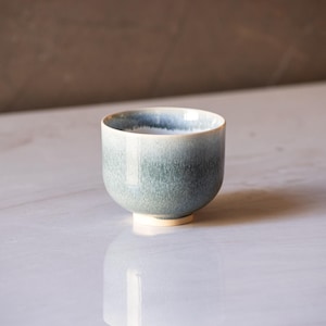 Cortado Cup, Ceramic Machiato Cup, Handcrafted Light Blue Glazed Cup, Japanese Ceramic Mug, Small Coffee Cup, Wheel Thrown, Gift