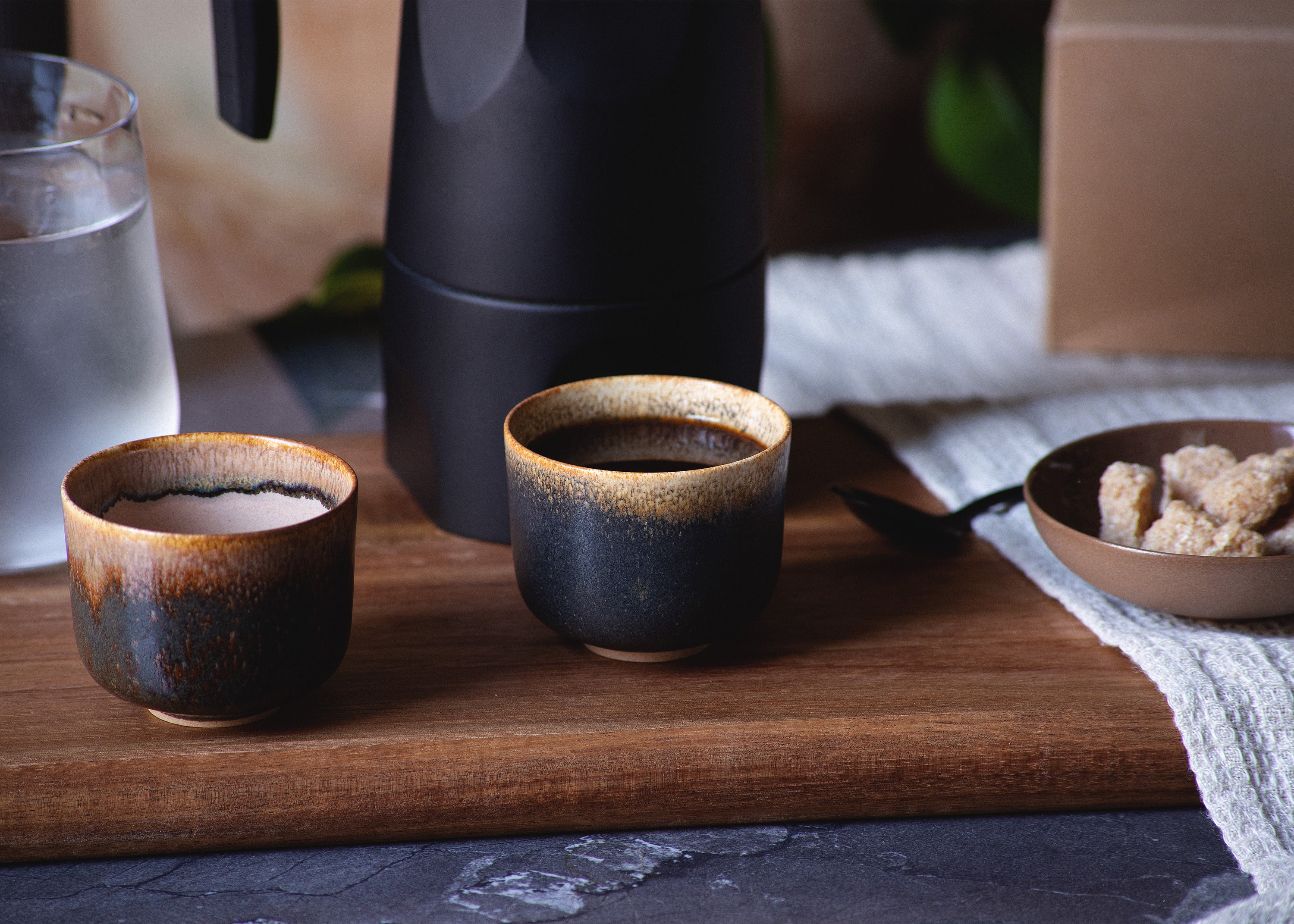 Blue Dragonfly Delight: Handmade Ceramic Espresso Cup Set with