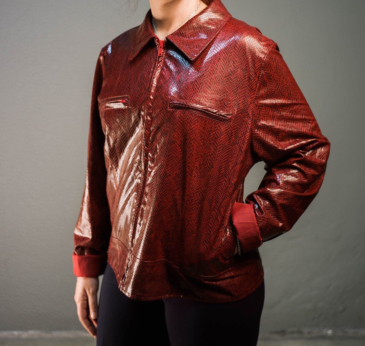 red snakeskin jacket