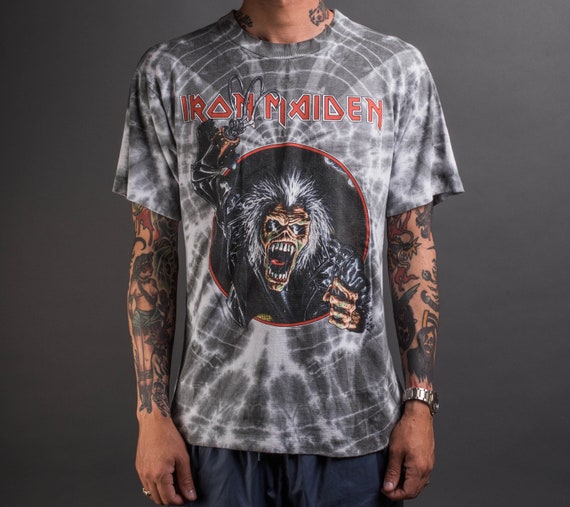 Vintage 1990 Iron Maiden Tie Dye T-Shiry