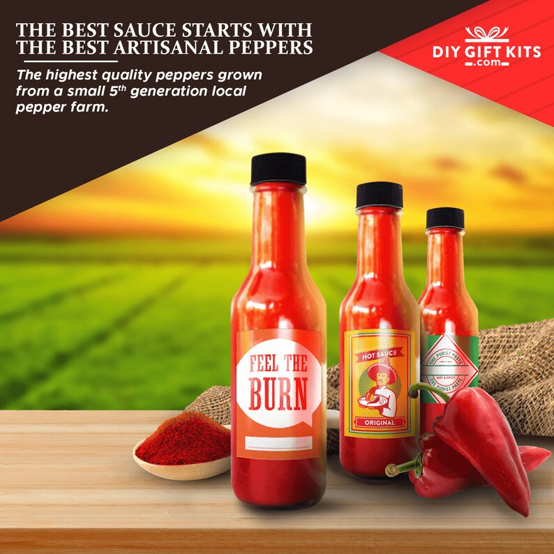 Make Your Own Hot Sauce Kit Makes 7 Bottles of DIY Hot Sauce Etsy