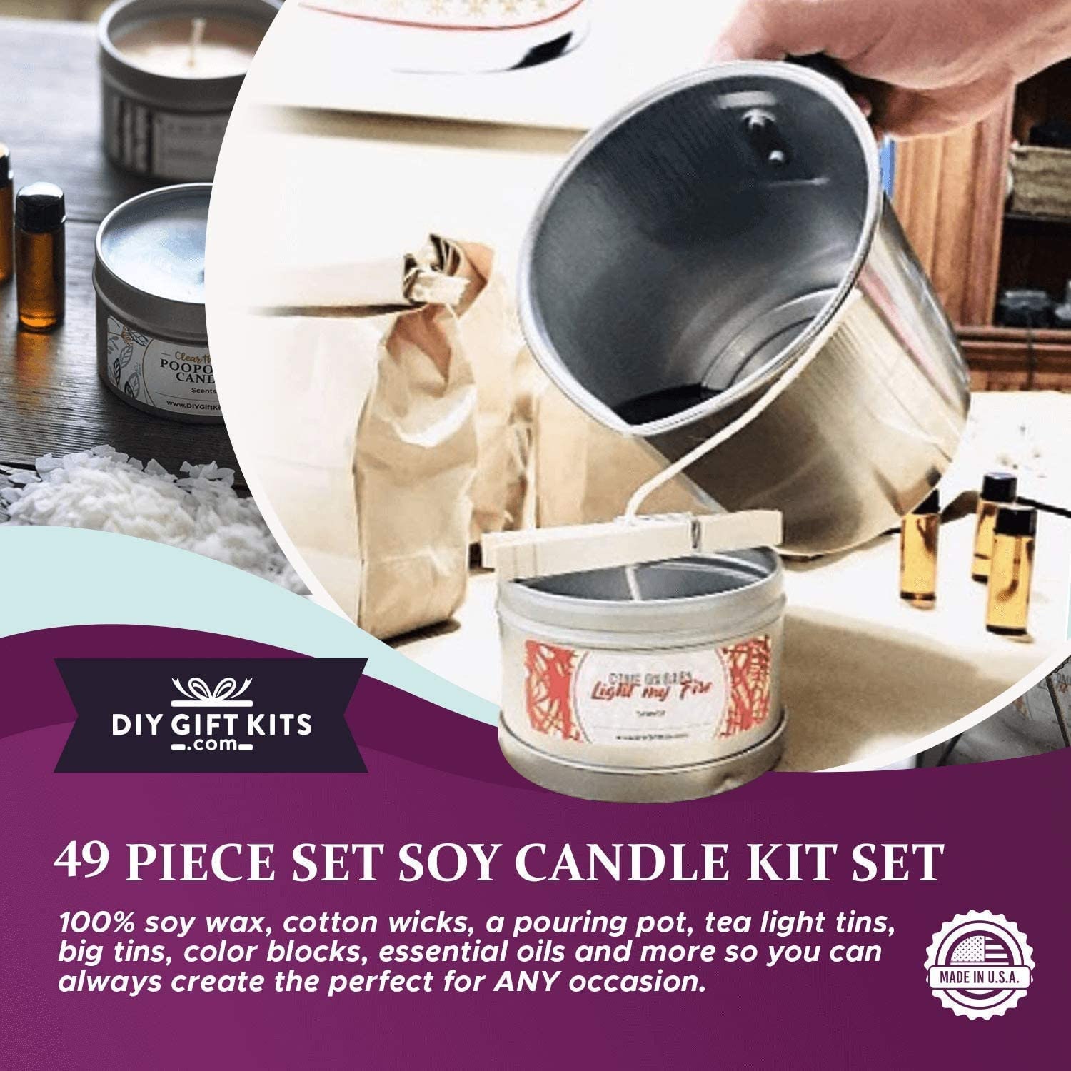 We Make Candle Kit Complete DIY Beginner Set ,soy Wax With 6 Rich