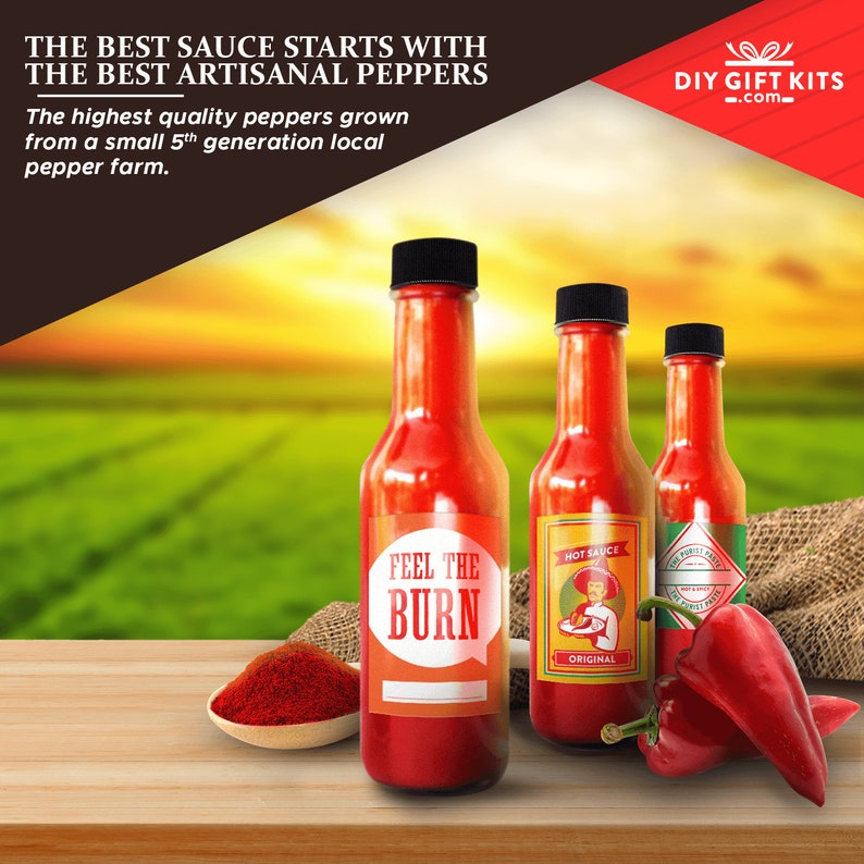 Make Your Own Hot Sauce Kit Makes 7 Bottles of DIY Hot Sauce Etsy