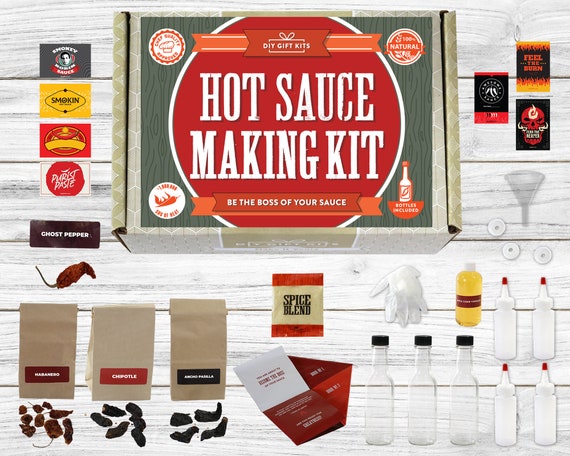 Make Your Own Hot Sauce Kit Makes 7 Bottles Of Diy Hot Sauce Etsy