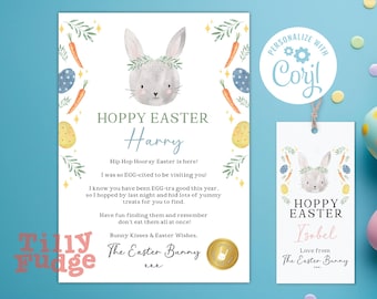 Easter Bundle Kids Digital Download, Personalised Easter Bunny Letter, Easter Activity Book, Easter Gift Tag, Easter Breakfast Menu Print