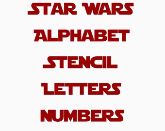 JEDI stencil font full alphabet AND letters Template airbrush cake fabric sign wall craft mylar 2 inch tall