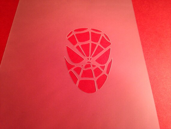 Spiderman Mask Face Stencil Superhero Silhouette Bedroom Airbrush Painting Fabric Paint Decorating Playroom Furniture