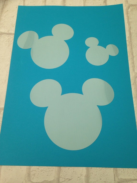 Mickey Mouse Silhouette Head Templates Wedding Craft Girls Bedroom Nursery Airbrush Painting Fabric Paint Decorating Diy