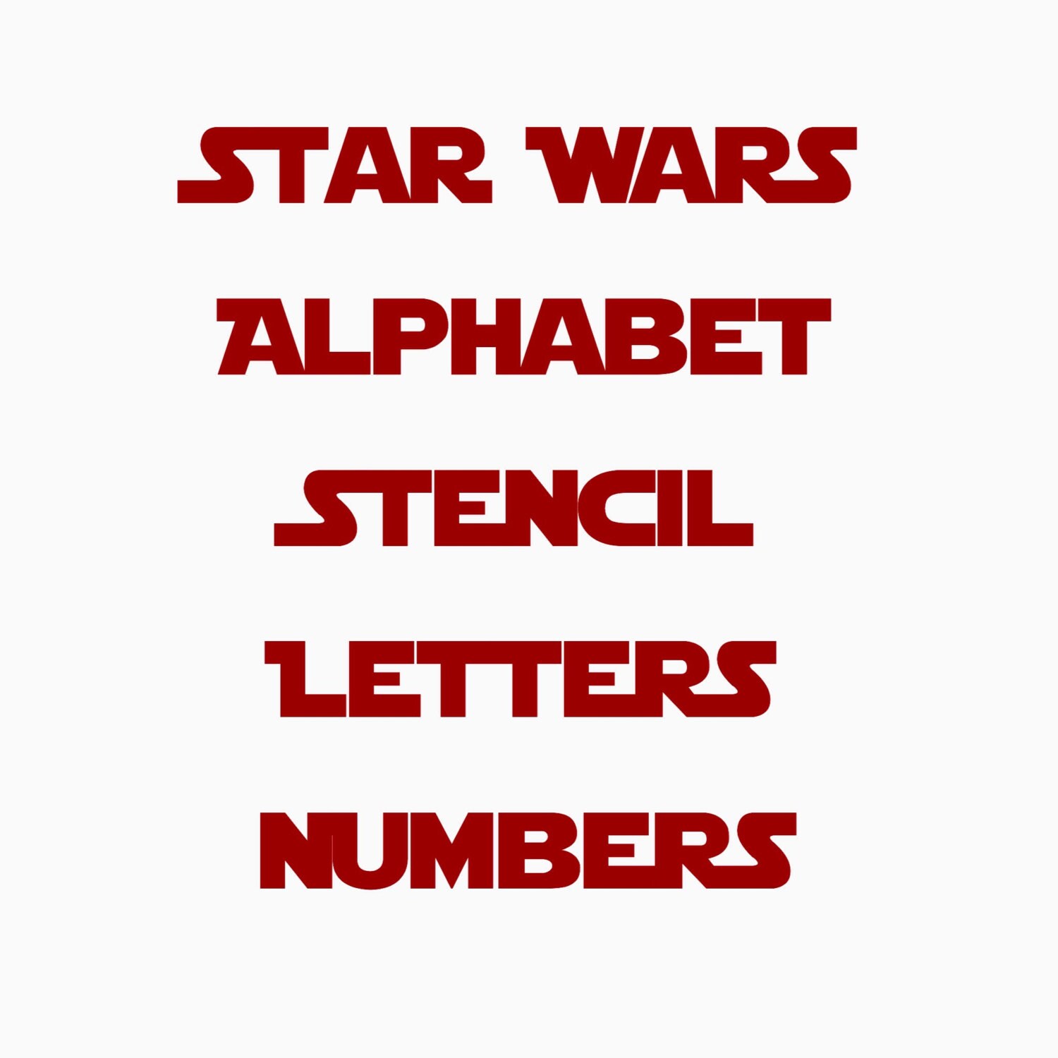 star wars stencil font full alphabet and numbers template etsy uk