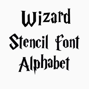 2,5 - 4-Zoll-Zauberer / Hexe Schablonenschrift komplettes Alphabet Groß- und Kleinbuchstaben eingeschlossen Zahlen! Schablonen Airbrush Farbe Stoffschild