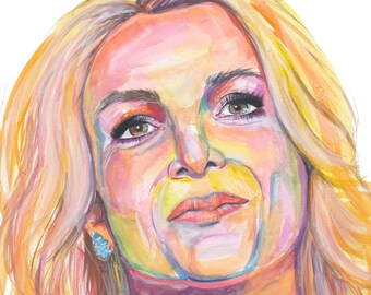 Britney Spears Watercolor Print