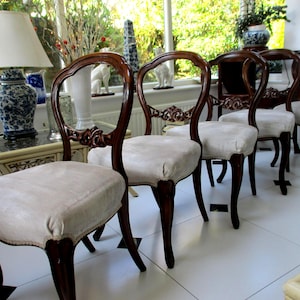 Set of five Antique Victorian Mahogany balloon back dining chairs