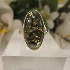 Green Amber Ring