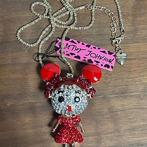 Betsey Johnson Jewelry NOS Cartoon Girl Necklace