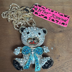 Betsey Johnson Jewelry NOS Teddy Bear Necklace