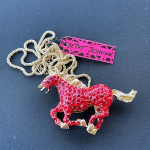 Betsey Johnson Jewelry NOS Horse Necklace