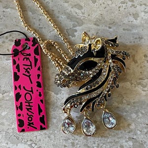 Betsey Johnson Horse Brooch/Necklace NOS