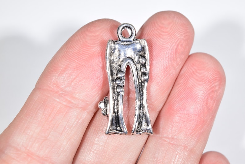 6 Hippie pant charms jeans charms silver pants charms Etsy