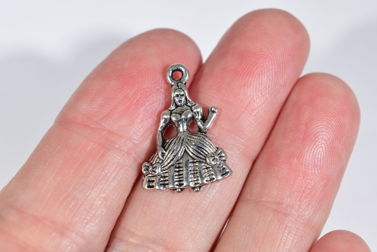 8 Ball gown charms silver dress charms silver party dress charms