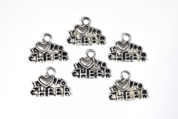 Sterling Silver Rhodium-plated Pink Enamel Cheerleader Pendant