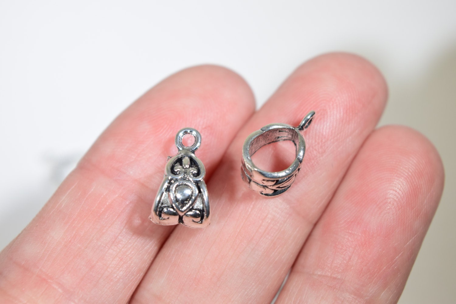 8 Silver Bails Pendant Bails Necklace Bails Silver Etsy