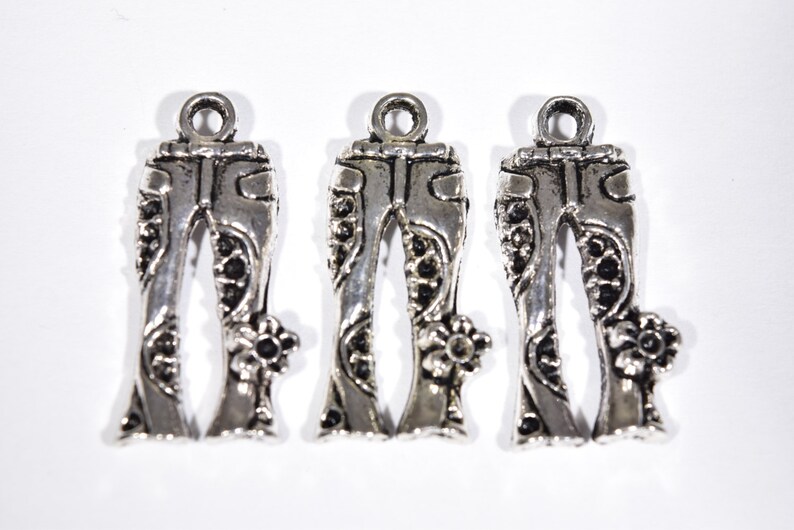 6 Hippie pant charms jeans charms silver pants charms Etsy