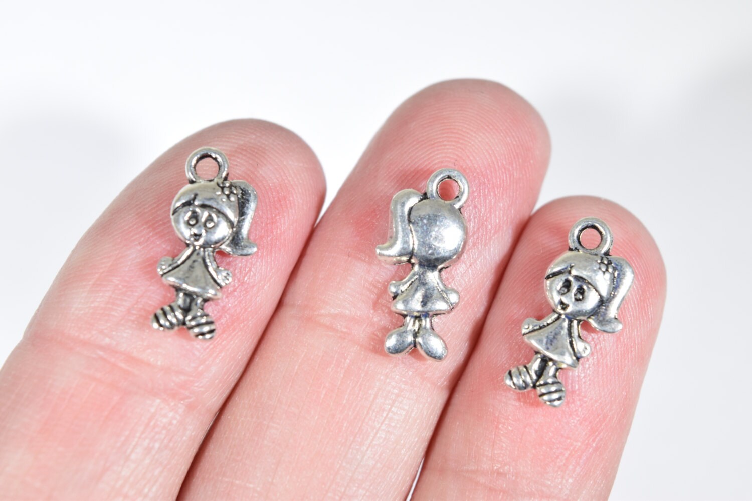 12 Little Girl Charms Girl Charm Small Girl Charm Child Etsy