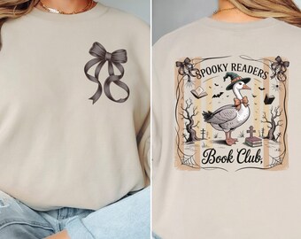 Spooky Readers Book Club-tröja: Vintage Goose Halloween-tröja