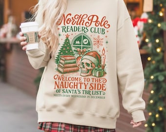 North Pole Book Club Sweatshirt: Bookish Christmas Sweater for Librarians