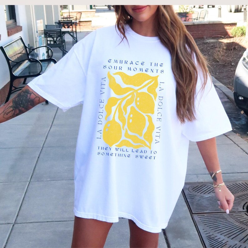 La Dolce Vita Lemon T-Shirt: Italian Flower Market Graphic Tee image 4