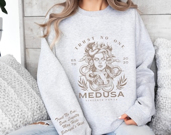 Medusa Greek Mythology Sweatshirt, Snake Design
