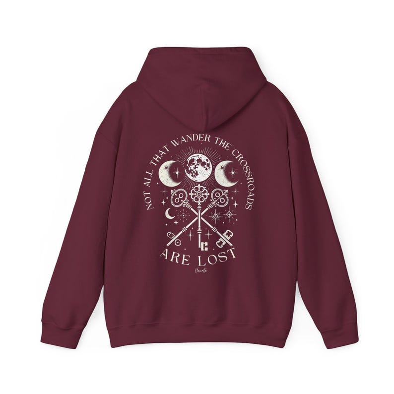 Bluza z kapturem Hekate Dark Feminine Witch Hoodie Crossroads Goddess Maroon