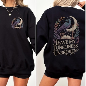 Edgar Allan Poe Raven Quote Sweatshirt • Gradient Raven Literary Crewneck • Cozy Gothic Sweater Gift for Readers, Writers, Book Lover