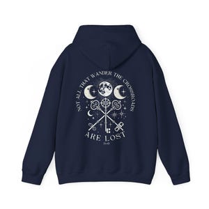 Bluza z kapturem Hekate Dark Feminine Witch Hoodie Crossroads Goddess Navy